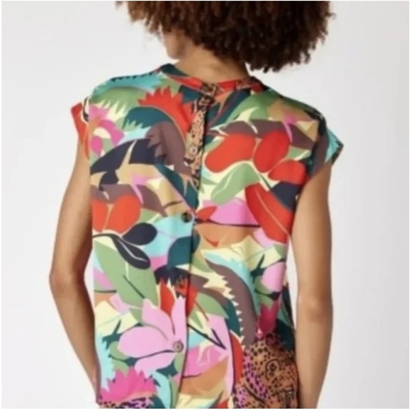 CROSBY by Mollie Burch Leopard Jungle Print Multicolor Abstract Top & Pants Set - Picture 3 of 9